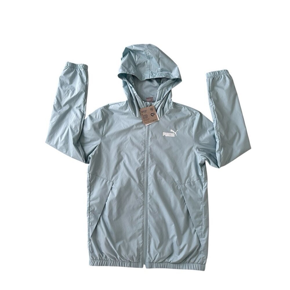 Puma Women's Solid Windbreaker Zip-Front Jacket Blue XS New